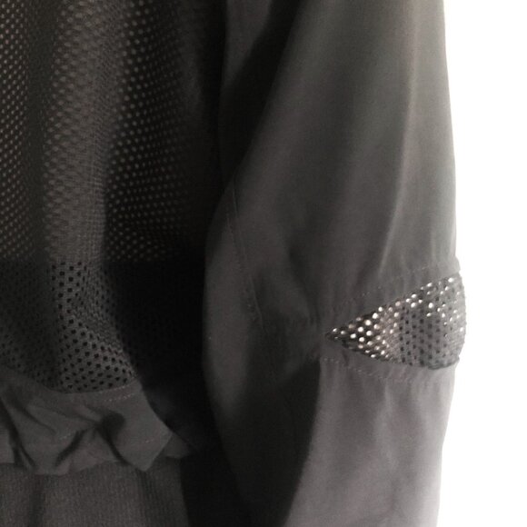 925-FIT Mesh Panels Zipper Oversize Black Sporty Track Jacket Sz S - Picture 3 of 7